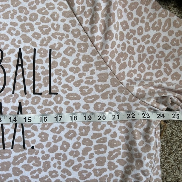 NWT Rae Dunn Animal Print Cream White Crew Neck Sweatshirt Football Mom 1X - Picture 6 of 7